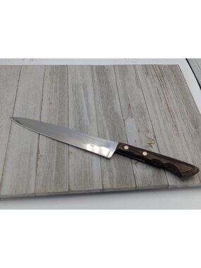 Ekco Flint Stainless Vanadium Kitchen Chef Knife 8" Blade 13 1/4" Total USA